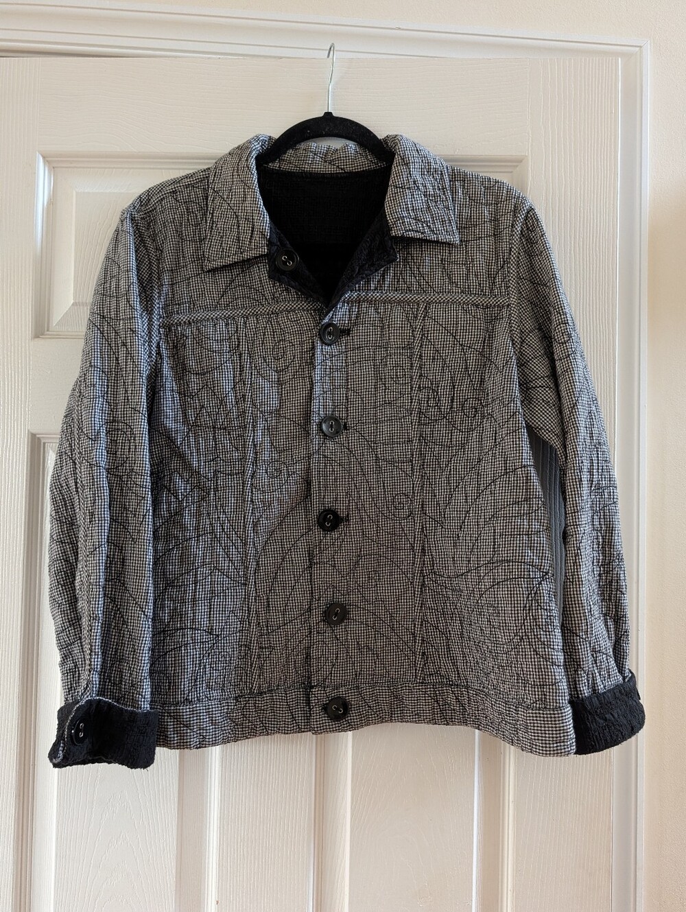 Chico 2 Reversible Black & White Patterned Button-Up Jacket